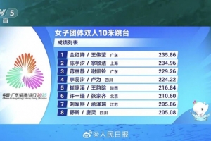 全运会全红婵伤愈首秀，在女子团体双人10米跳台摘金