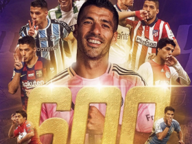 里程碑，苏亚雷斯1025场正式比赛打入600球