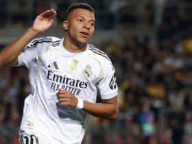 姆巴佩本赛季西甲前9轮进10球，皇马近70年仅4人做到