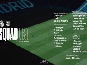 皇马国家德比大名单：阿诺德、卡瓦哈尔、赫伊森等人回归