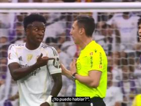 佩德里向裁判申诉，维尼修斯上前说道：他可不是队长，爱哭鬼！