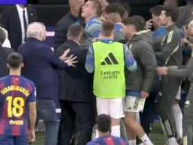 裁判报告显示，皇马门将卢宁在终场前因卷入冲突被红牌罚下