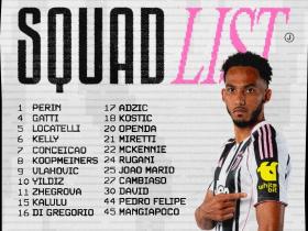 尤文对阵乌迪内斯大名单：伊尔迪兹领衔，凯夫伦-图拉姆缺阵