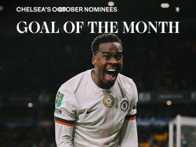 切尔西10月最佳进球候选：吉滕斯凌空斩、凯塞多世界波在列