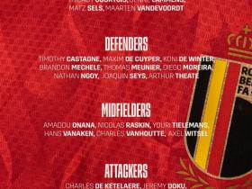 比利时11月世预赛大名单：库尔图瓦领衔，多库、特罗萨德在列